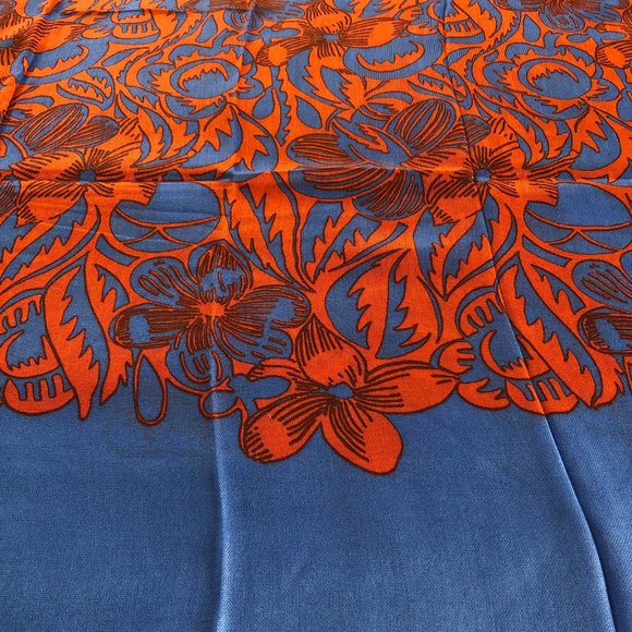 Talbots Accessories - Talbots "woodblock print" scarf in orange and blue